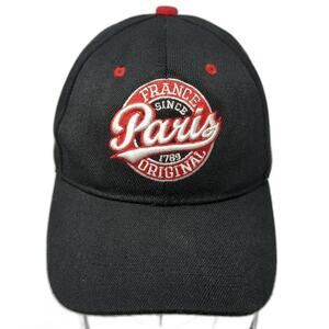France Paris Strapback Hat Black One Size Adjustable Embroidered Tour